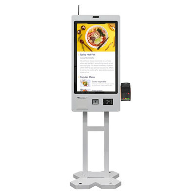 comprare 21.5 23.8 27 32 Inch Floor Standing/Wall Mounted Self Ordering Payment Kiosk With QR Code Scanner 80mm Thermal Printer online manufacture
