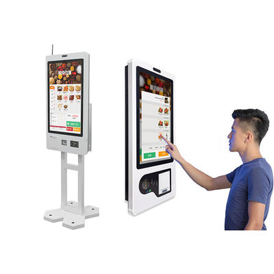 comprare 21.5 23.8 Inch Self Service Chiosco a schermo tattile Chiosco di ristorante Scanner di codici a barre Stampa biglietti Android POS Chiosco di pagamento a muro online manufacture