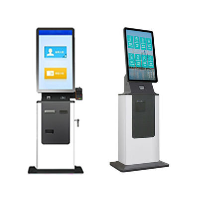 comprare Touch Screen Android System Hotel Check in Kiosk Pavimento Standing Cash Acceptor QR Code Scanner Barcode Reader Indoor Usage SDK online manufacture