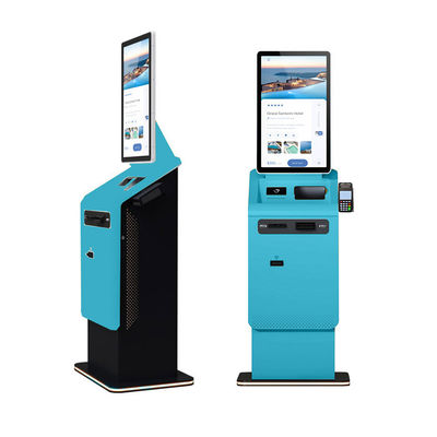 comprare 27 32 Inch POS Floor Stand Payment Kiosks Self Service Passport Scanner NFC Thermal Printer Cash Coin Payment Kiosk Terminal online manufacture