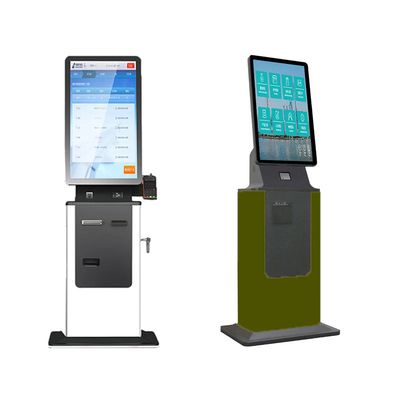 comprare Logo personalizzato Check In Kiosk Cassa in metallo Pannello di vetro rinforzato Carta lettore elettrica online manufacture