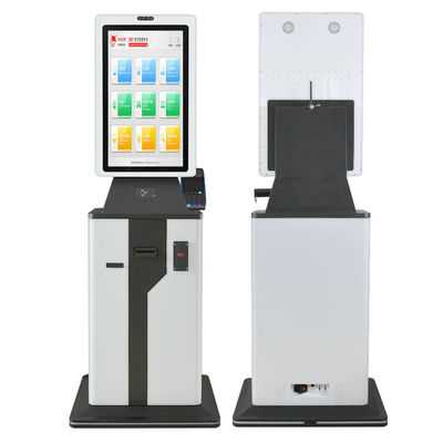 Chiosco del sistema di cassa self-service per il pagamento in contanti con gettoniera
