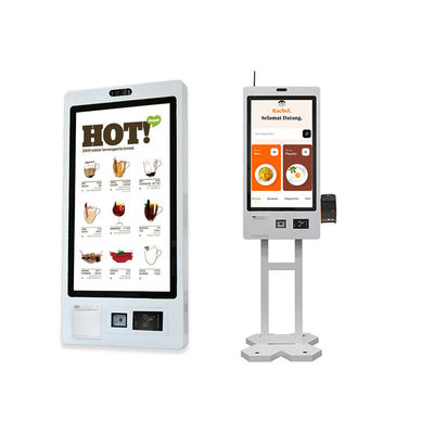 27 pollici stampa di bollette QR scanner caffetteria ordinazione chiosco logo personalizzato