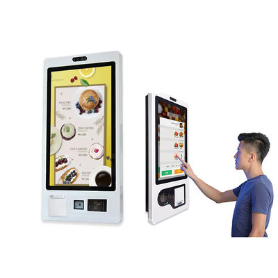 Chioschi fissati al muro del distributore automatico del biglietto del ristorante con la stampante e l'analizzatore