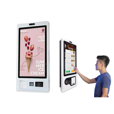 Macchina del chiosco di ordinazione di pagamento del distributore automatico di biglietti della stampante termica incorporata a 23,8 pollici