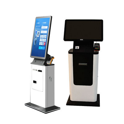32 Inch Self Service Kiosk Machine Card Dispenser Cash Acceptor QR Code Passport Scanner Hotel Check Payment SDK Facial