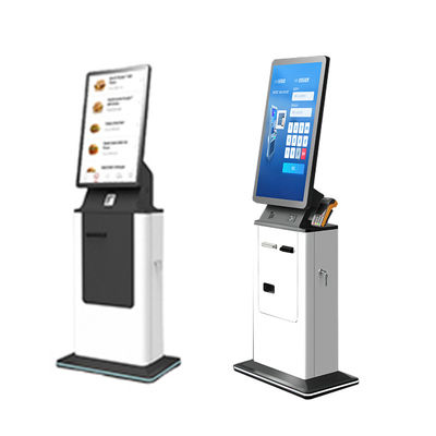 27 32 Inch Touch Hotel Self Service Check in Kiosk Self Service Card Reader Stampa Pavimento Standing Pagamento Chiosco Macchina