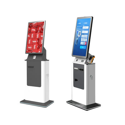 Check In Kiosk Self-service a schermo tattile Stampa A4 Scanner passaporto Cash Coin Kiosk di pagamento