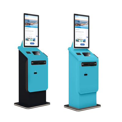 Chiosco di check-in in albergo self-service con stampante termica e tipo di biglietto con carta magnetica
