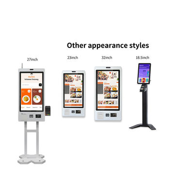 27 pollici schermo LCD touch self-service pagamento chiosco Qr scanner / lettore Nfc ordinazione stampa