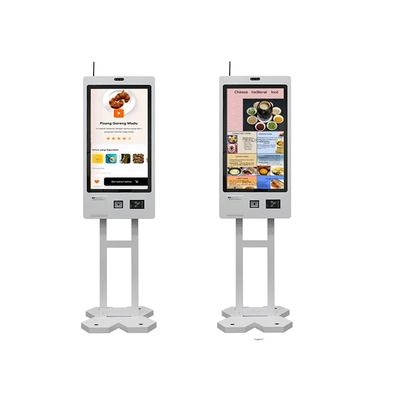 22.7 inch Capacitive touch Food Ordering Kiosk Machine con QR Code Scanner Printer