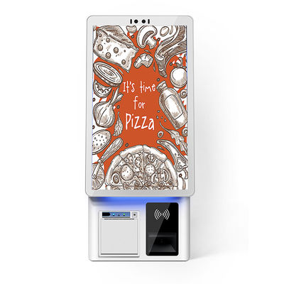 21.5 Inch Floor Stand Self Service Ordering Machine Android Pos Terminal Kiosk Touch Screen con scanner di codici a barre Stampa termica