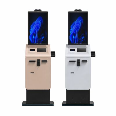 27 32 Inch Touch Screen Self Service Kiosk di pagamento con scanner di passaporto Dispenser di carte Cash Coin Recycler SDK Abilitato