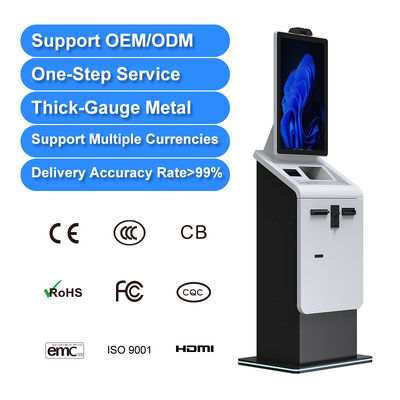 Produttore di chioschi OEM/ODM Chioschi di pagamento in contanti 27 32 pollici Chioschi di pagamento di bollette Terminal di pagamento Scanner Dispensatore di carte Stampa Chioschi di pagamento